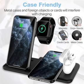 img 1 attached to 🔌 KKM 4-in-1 Wireless Charging Station: Compatible with Apple Watch Series, AirPods Pro, 15W Charging Stand for iPhone 13/13 Pro/13 Pro Max/12 Mini/11/11 Pro Max/XR/8 Plus