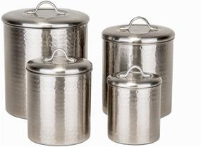 img 2 attached to Stylish Old Dutch Hammered Brushed Nickel Canister Set - 4 Pieces