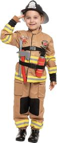 img 1 attached to 🧑 Authentic Child Fire Fighter Costume in Classic Brown - Guaranteeing Fun and Safety!