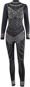 img 3 attached to Sedrinuo Outfits Bodycon Jumpsuits Rhinestone