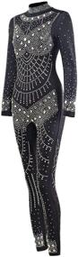 img 2 attached to Sedrinuo Outfits Bodycon Jumpsuits Rhinestone