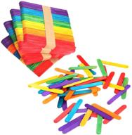 🌈 baaxxango 200 pcs colorful craft sticks: versatile natural wooden treat sticks for diy craft designs, popsicles, and ice cream logo