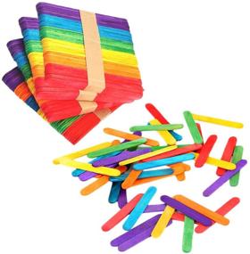 img 4 attached to 🌈 Baaxxango 200 PCS Colorful Craft Sticks: Versatile Natural Wooden Treat Sticks for DIY Craft Designs, Popsicles, and Ice Cream