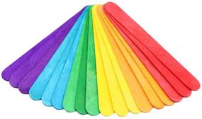 img 2 attached to 🌈 Baaxxango 200 PCS Colorful Craft Sticks: Versatile Natural Wooden Treat Sticks for DIY Craft Designs, Popsicles, and Ice Cream