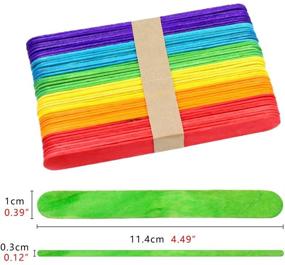 img 1 attached to 🌈 Baaxxango 200 PCS Colorful Craft Sticks: Versatile Natural Wooden Treat Sticks for DIY Craft Designs, Popsicles, and Ice Cream