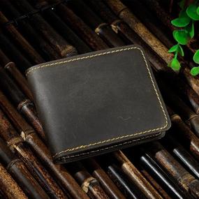 img 3 attached to 👔 Leaokuu Genuine Leather Bifold Credit Men's Accessories: Stylish and Functional Wallet for Men