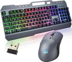 img 4 attached to 🔥 KLIM Unity - Wireless Keyboard and Mouse Combo US + Slim, Durable, Ergonomic, Semi Mechanical + Backlit Wireless Gaming Keyboard and Mouse for PC Mac + Long-Lasting Built-in Battery + Latest 2021 Technology