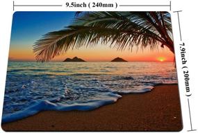 img 2 attached to Hawaiian Mouse Pad by Smooffly - Lanikai Beach, Hawaii Design | Colorful Sky, Ocean Wave Surface | Customizable Rectangle Non-Slip Rubber Gaming Mouse Pad, 9.5 X 7.9 Inches