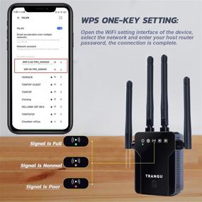 img 2 attached to Black WiFi Extender: Boosts Wireless Signal with Ethernet Port, Dual-band (2.4Ghz & 5Ghz), Up to 1200Mbps Speed, Up to 1500 Sq.ft Coverage, Supports 25 Devices