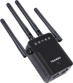 img 4 attached to Black WiFi Extender: Boosts Wireless Signal with Ethernet Port, Dual-band (2.4Ghz & 5Ghz), Up to 1200Mbps Speed, Up to 1500 Sq.ft Coverage, Supports 25 Devices