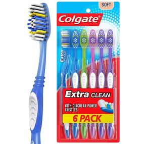 img 4 attached to 🪥 Colgate Extra Clean Soft Toothbrush, Full Head - 6 Count