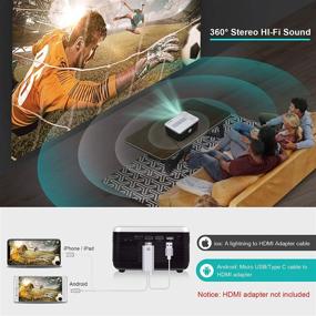 img 1 attached to 📽️ FANGOR Mini Bluetooth Projector with Built-in DVD Player: 7200L Portable Projector for Outdoor Movies, 1080P Support, Phone/Laptop/PS4 Compatibility