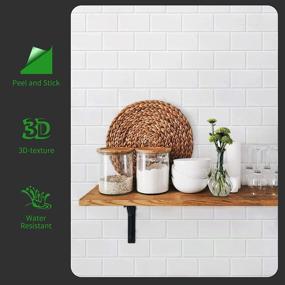 img 3 attached to 🔥 LONGKING 12x12 Peel and Stick Kitchen Backsplash, Self-Adhesive Vinyl Subway Tiles, Faux Limestone Tiles, 10-Pack: Enhance your kitchen with these versatile and easy-to-install backsplash tiles