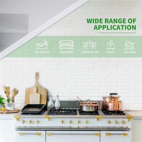 img 2 attached to 🔥 LONGKING 12x12 Peel and Stick Kitchen Backsplash, Self-Adhesive Vinyl Subway Tiles, Faux Limestone Tiles, 10-Pack: Enhance your kitchen with these versatile and easy-to-install backsplash tiles