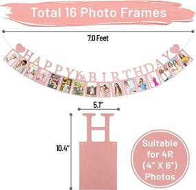 img 1 attached to 🌹 Rose Gold Pre-assembled Sweet 16 Photo Banner with 16 Frames - Perfect Party Supplies for Girls' Happy 16th Birthday Decorations