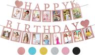 🌹 rose gold pre-assembled sweet 16 photo banner with 16 frames - perfect party supplies for girls' happy 16th birthday decorations логотип