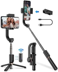 img 4 attached to 📷 Apexel 360° Rotation Gimbal Stabilizer: Auto Balance Smartphone Handheld Selfie Stick Tripod with Wireless Remote