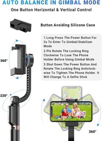 img 1 attached to 📷 Apexel 360° Rotation Gimbal Stabilizer: Auto Balance Smartphone Handheld Selfie Stick Tripod with Wireless Remote