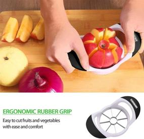 img 1 attached to 🍏 SCHVUBENR 3.5 Inch Apple Slicer - Professional Stainless Steel Corer and Cutter - Super Sharp 8-Blade Apple Slicer Tool (Black)