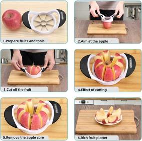 img 2 attached to 🍏 SCHVUBENR 3.5 Inch Apple Slicer - Professional Stainless Steel Corer and Cutter - Super Sharp 8-Blade Apple Slicer Tool (Black)