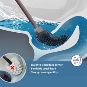 img 2 attached to Efficient Cleaning with Holikme Silicone Toilet Brush Set in Dark Brown