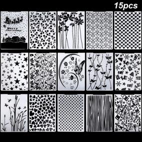 img 4 attached to 🎨 Set of 15 Embossing Folders - 5.7 x 4.2 Inch Plastic Template for Paper Cards, Photo Albums, Wedding Decorations, and Scrapbooking - Christmas Craft Supplies