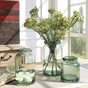 img 2 attached to 🌿 Noah Decoration European Hand-Blown Light Green Flower and Filler Glass Vase for Home and Wedding Décor – Indoor & Outdoor