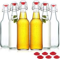 🍺 yeboda clear glass beer bottles - perfect for home brewing with easy swing cap & silicone seal, 16 oz (case of 6) logo