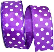 🎀 reliant ribbon satin large dot value wired edge ribbon - purple (2-1/2 inch x 50 yards) - buy now! logo