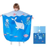 🐠 kid's barber cape - iusmnur professional hair salon cape for salon and home - ocean world design - 51 x 36 inches logo