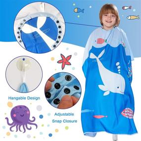 img 3 attached to 🐠 Kid's Barber Cape - Iusmnur Professional Hair Salon Cape for Salon and Home - Ocean World Design - 51 x 36 inches