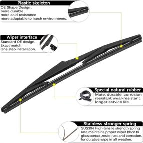 img 1 attached to 🚗 Quality Rear Wiper Arm Blade Set for MAZDA CX5 CX-5 2010-2016 - AUTOBOO Replacement, OEM Standard, Extended Lifespan OE:EKMZCX5RW