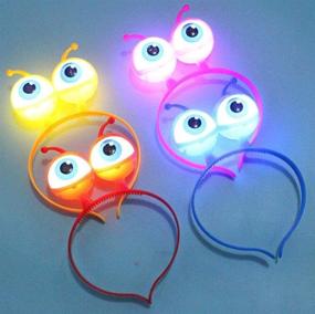 img 1 attached to 👽 Set of 4 LED Light Up Headbands: Glowing Alien Hairband Boppers Hair Hoop for Christmas and Halloween Gift