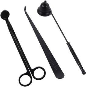 img 4 attached to Harapu 3 in 1 Candle Accessory Set: Wick Trimmer, Snuffer, Dipper - Prevent Flickering & Black Smoke - Black