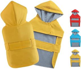 img 4 attached to Waterproof Dog Raincoats with Harness Hole - Hooded Puppy Rain Jacket Slicker Rainwear 🐶 Poncho - Lined, Breathable, and Stylish Pet Coat Clothes for Small Breed Dogs and Puppies