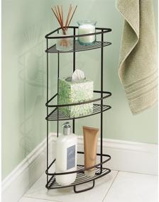 img 2 attached to 📚 iDesign 55781 Axis Free-Standing Steel 3-Tier Corner Storage Shelf - 25.8&#34; x 12.1&#34; x 8&#34;, Bronze