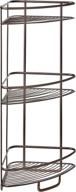 📚 idesign 55781 axis free-standing steel 3-tier corner storage shelf - 25.8&#34; x 12.1&#34; x 8&#34;, bronze logo