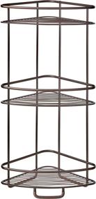 img 3 attached to 📚 iDesign 55781 Axis Free-Standing Steel 3-Tier Corner Storage Shelf - 25.8&#34; x 12.1&#34; x 8&#34;, Bronze