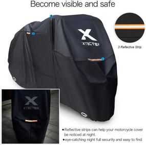 img 1 attached to 🏍️ XYZCTEM XXL Motorcycle Cover - Waterproof Outdoor Storage Bag for Harley Davidson and All Motors, Heavy Duty Material with Lockholes and Professional Windproof Strap, Black