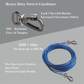 img 2 attached to 🐶 Peolewey Dog Tie Out Cable and Stake - Dog Leash and Stake for Yard, Beach, Lawn - Heavy Duty Dog Anchor for Medium to Large Dogs - Sturdy Tie Out Stake Holds 2 Large Dogs