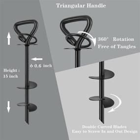 img 1 attached to 🐶 Peolewey Dog Tie Out Cable and Stake - Dog Leash and Stake for Yard, Beach, Lawn - Heavy Duty Dog Anchor for Medium to Large Dogs - Sturdy Tie Out Stake Holds 2 Large Dogs
