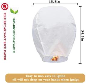 img 2 attached to 🏮 10 Pack Chinese Lanterns: Biodegradable Sky Lanterns for Memorable Wishes, Flame Retardant Paper with Marker Pens - Perfect for Birthday, Wedding, New Year Party, or Anniversary Celebrations