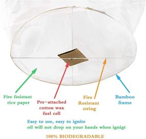 img 3 attached to 🏮 10 Pack Chinese Lanterns: Biodegradable Sky Lanterns for Memorable Wishes, Flame Retardant Paper with Marker Pens - Perfect for Birthday, Wedding, New Year Party, or Anniversary Celebrations