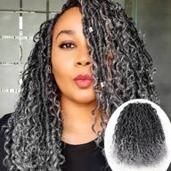 get stunning goddess curly locs with new 14 inch bohemia locs crochet hair: 6 packs of boho hippie locs, small curls, river locs synthetic braids hair extensions for black women (t1b/gray) logo