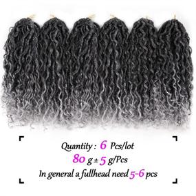 img 1 attached to Get Stunning Goddess Curly Locs with New 14 Inch Bohemia Locs Crochet Hair: 6 Packs of Boho Hippie Locs, Small Curls, River Locs Synthetic Braids Hair Extensions for Black Women (T1B/Gray)