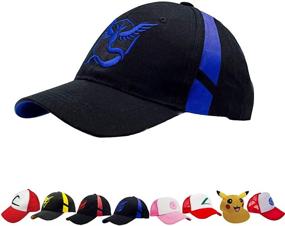 img 4 attached to Pokemon Go Hats Gen 2 Embroidered - Team Mystic, Team Valor, Team Instinct, Pikachu, Ash - USA