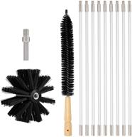 🔥 dryer vent cleaner kit 12 feet | oak leaf brush for cleaning, removing lint & dirt | 9 rods for fireplace chimney | extendable up to 12 ft | use with/without power drill logo