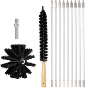 img 4 attached to 🔥 Dryer Vent Cleaner Kit 12 Feet | Oak Leaf Brush for Cleaning, Removing Lint & Dirt | 9 Rods for Fireplace Chimney | Extendable up to 12 Ft | Use with/without Power Drill