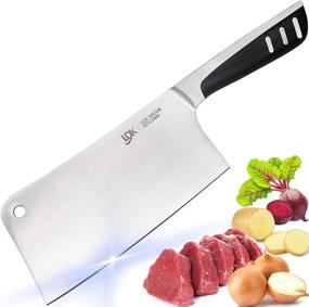 img 4 attached to 🔪 Lux Decor 7 Inch Meat Cleaver Knife - High Carbon Stainless Steel Butcher Knife for Meat & Vegetables - Perfect for Home, Kitchen, and Restaurant Use