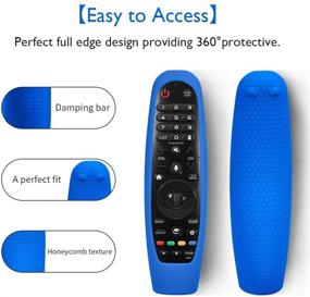 img 3 attached to 🔵 Blue Silicone Remote Case for LG AN-MR19BA/AN-MR18BA/AN-MR650/AN-MR600 Magic Remote Control - Shockproof Washable Cover for LG Smart TV Remote Holder